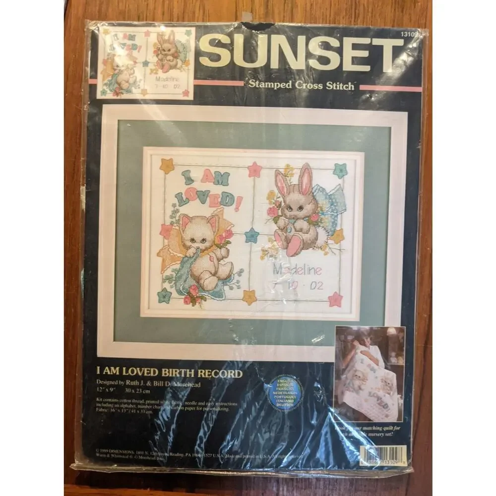 NEW Stamped CrossStitch Kit Birth Record